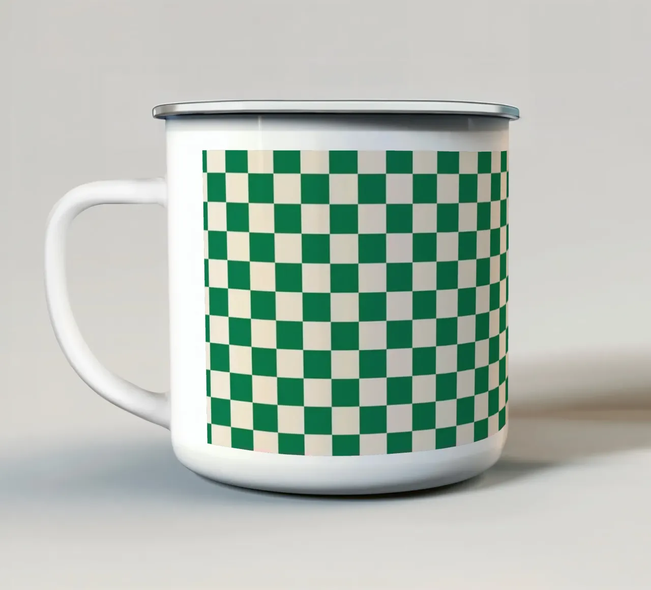 Assegni piccoli verde cadmio tazza in smalto da Timeless moderna