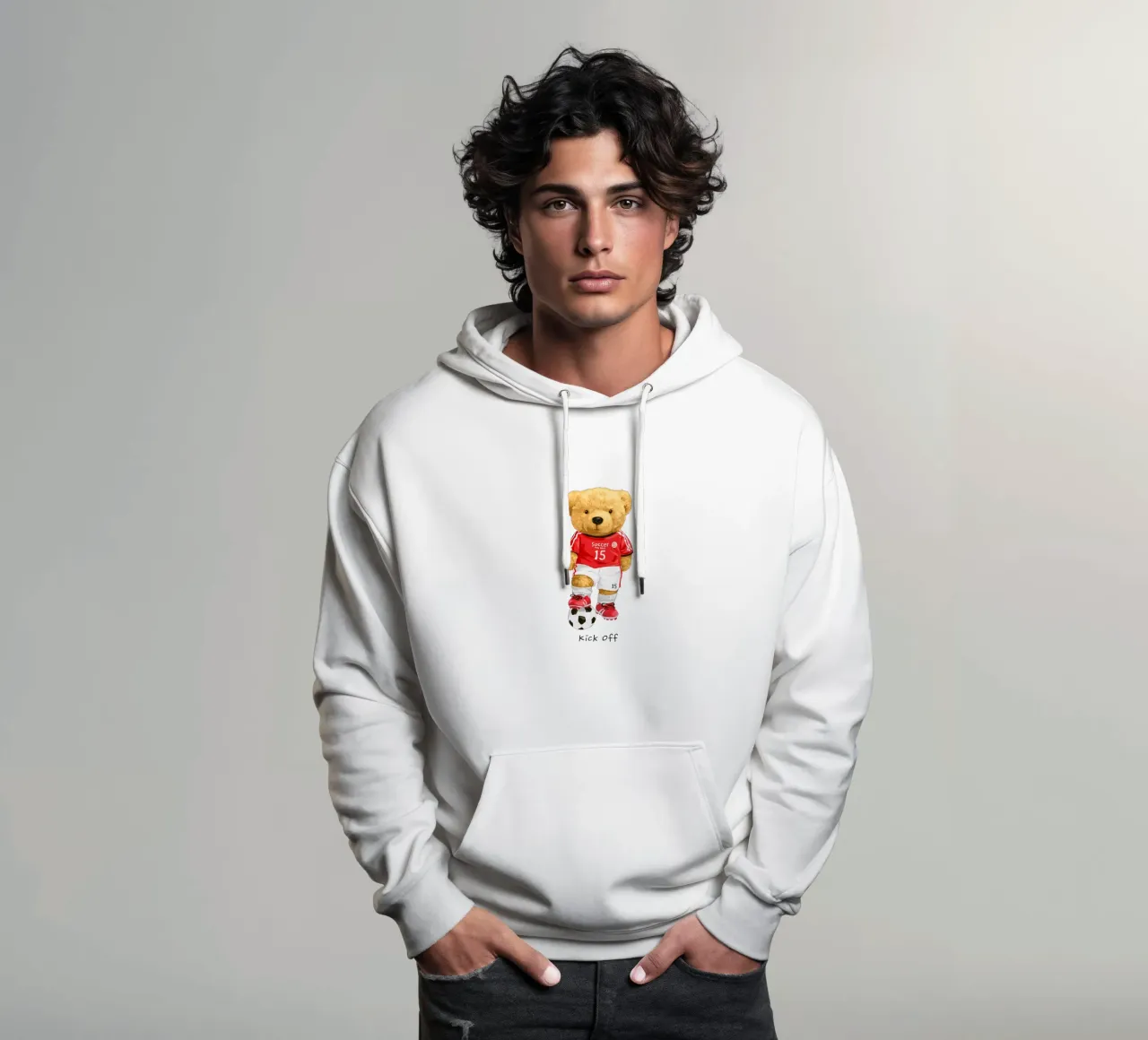 Orso di calcio - Calcio d'inizio felpa con cappuccio da Bear Tees