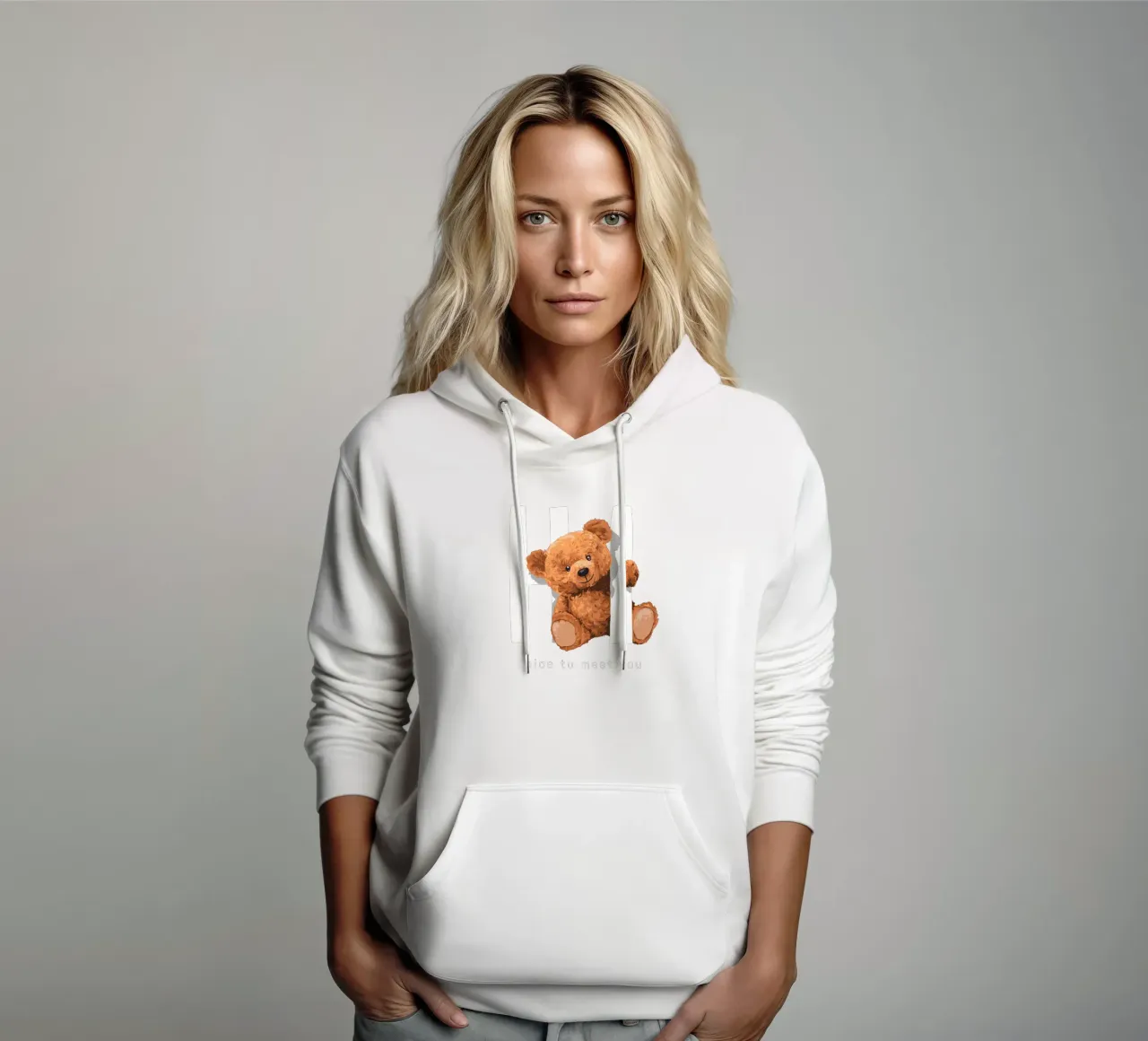 Ciao, piacere di conoscerti Bär felpa con cappuccio da Bear Tees