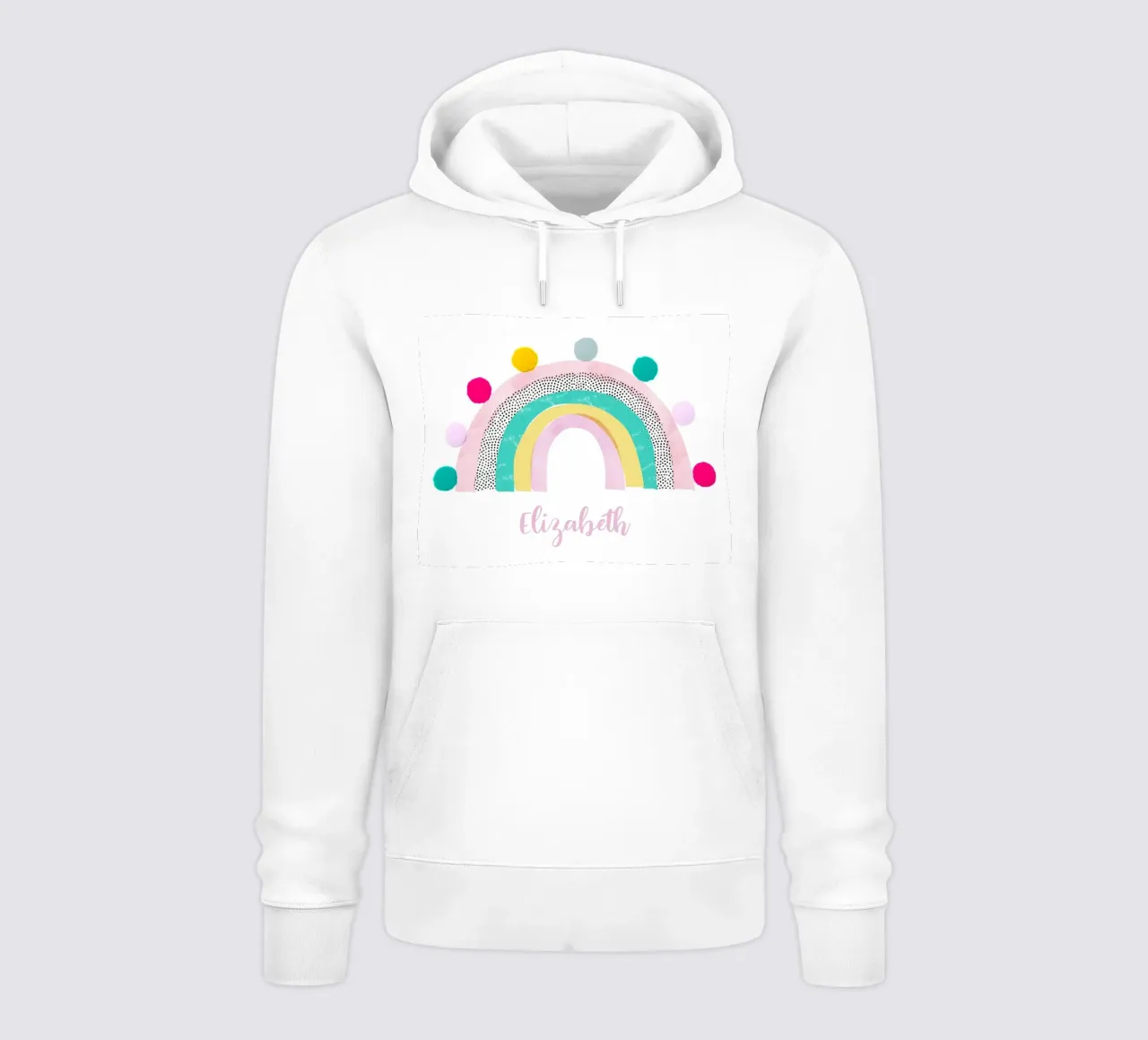 Pom Pom Arcobaleno felpa con cappuccio da cafelab