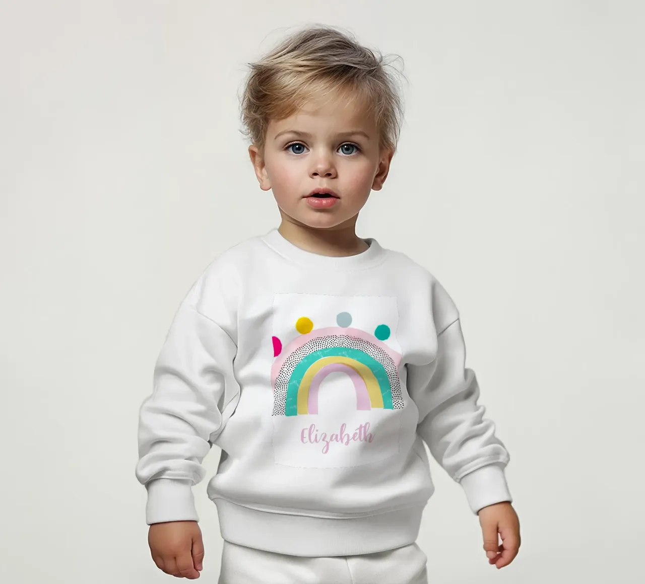 Pom Pom Arcobaleno felpa neonato da cafelab