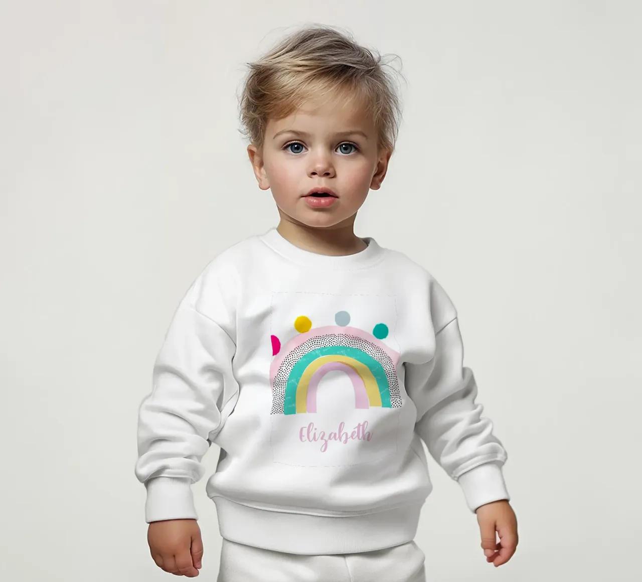 Pom Pom Arcobaleno felpa neonato da cafelab