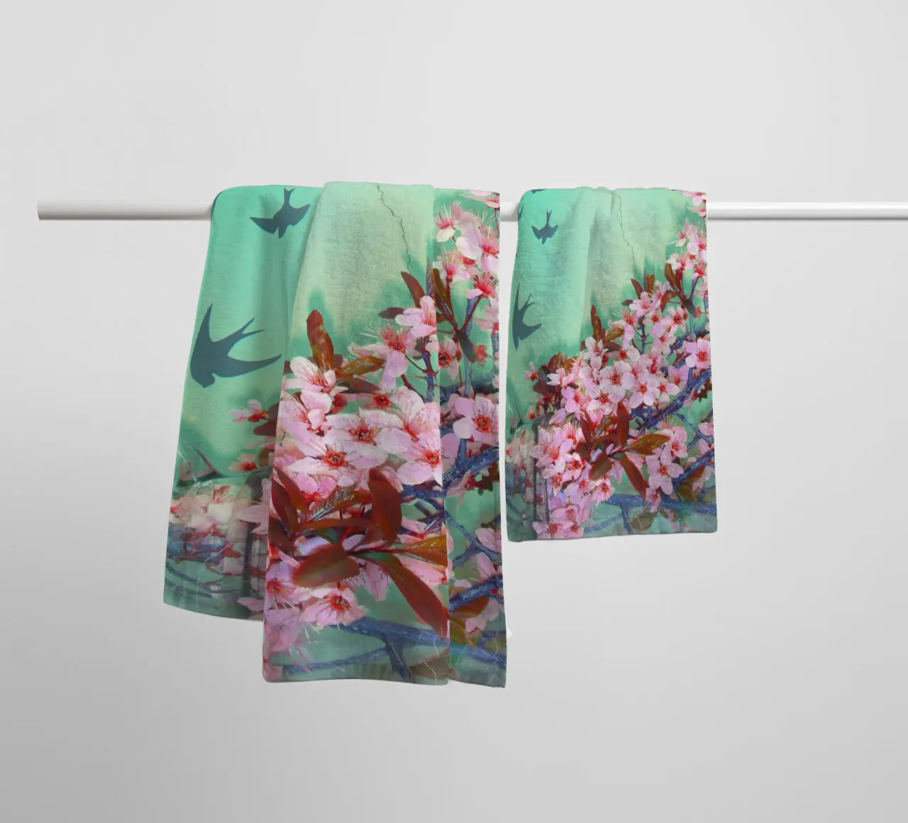 Inverted Flight of Swallows towel by Eva Nev Photography