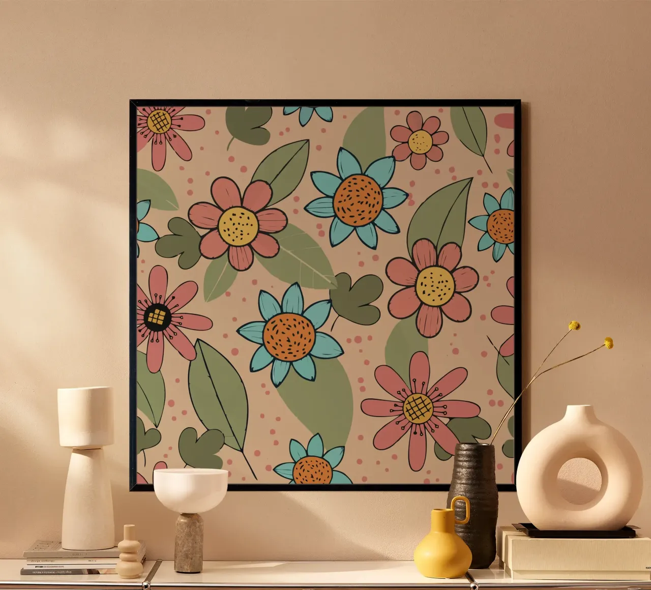fiore rosa e blu poster da earl BM