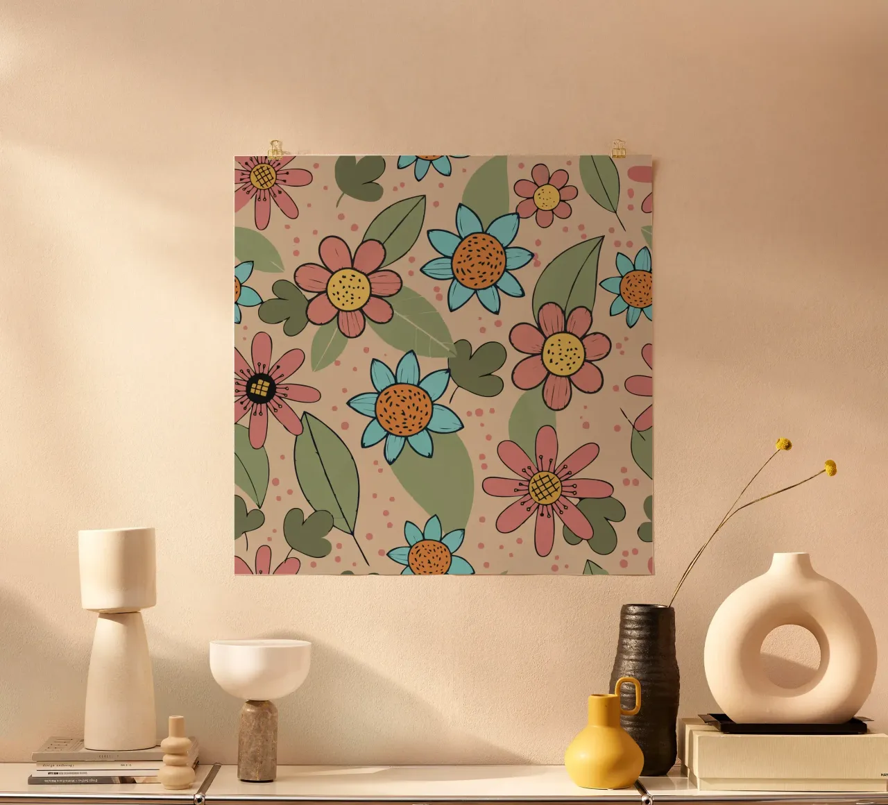 fiore rosa e blu poster da earl BM