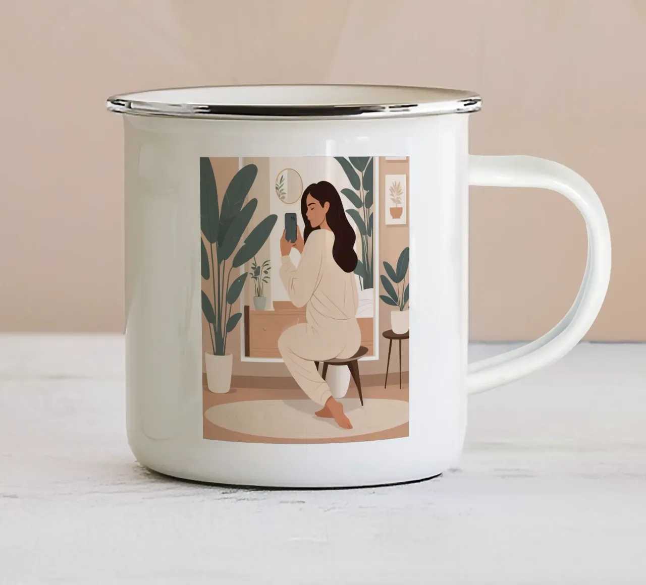 Riflessioni tranquille tazza in smalto da Maison Solis