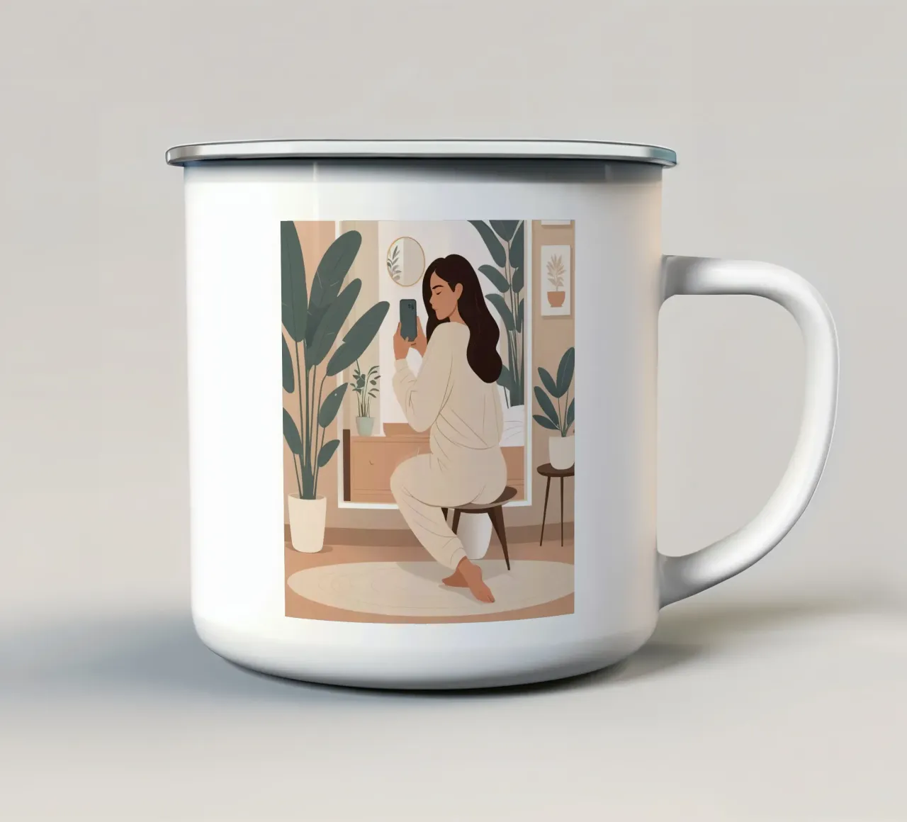 Riflessioni tranquille tazza in smalto da Maison Solis