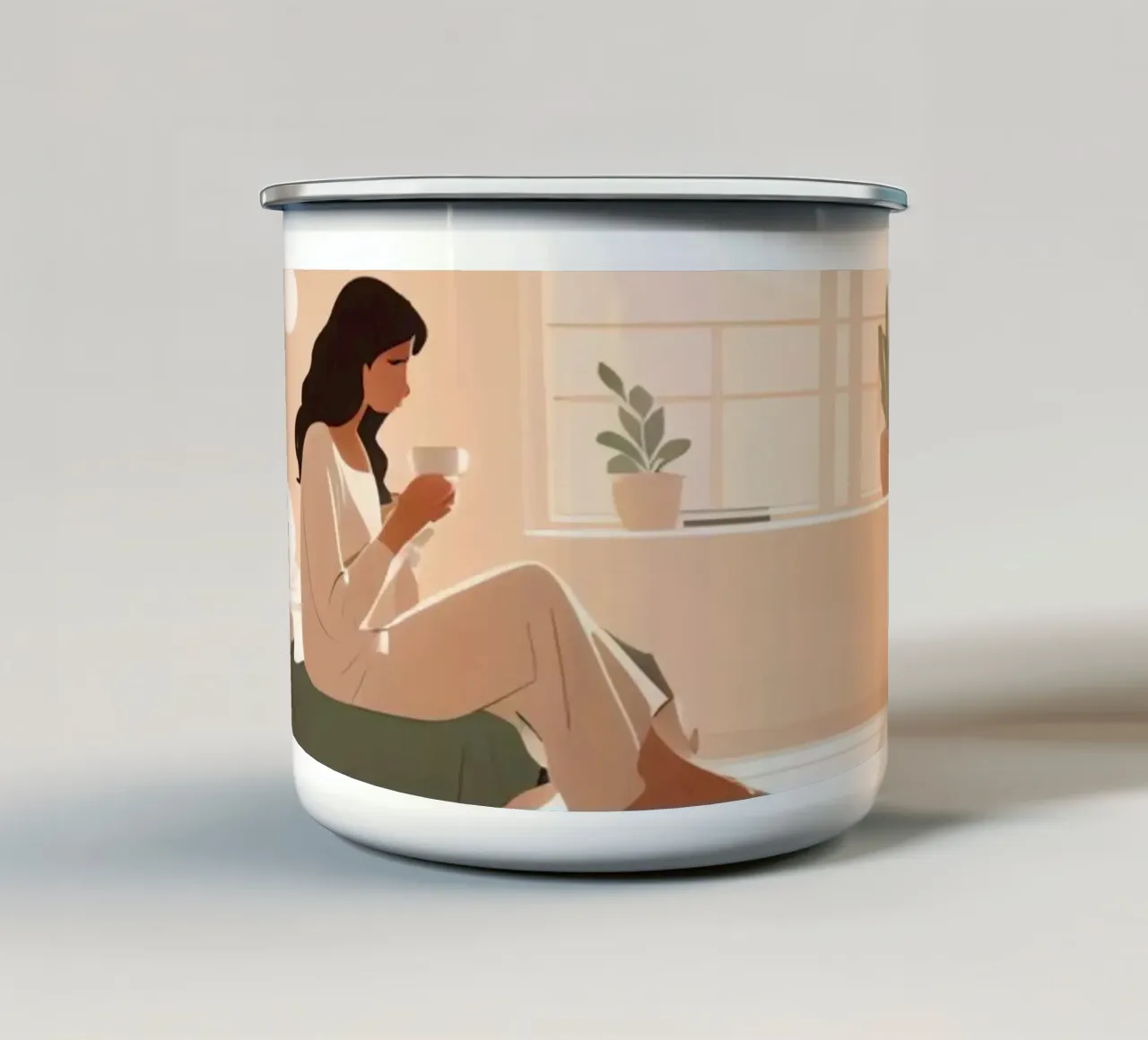 Morbido bagliore mattutino tazza in smalto da Maison Solis