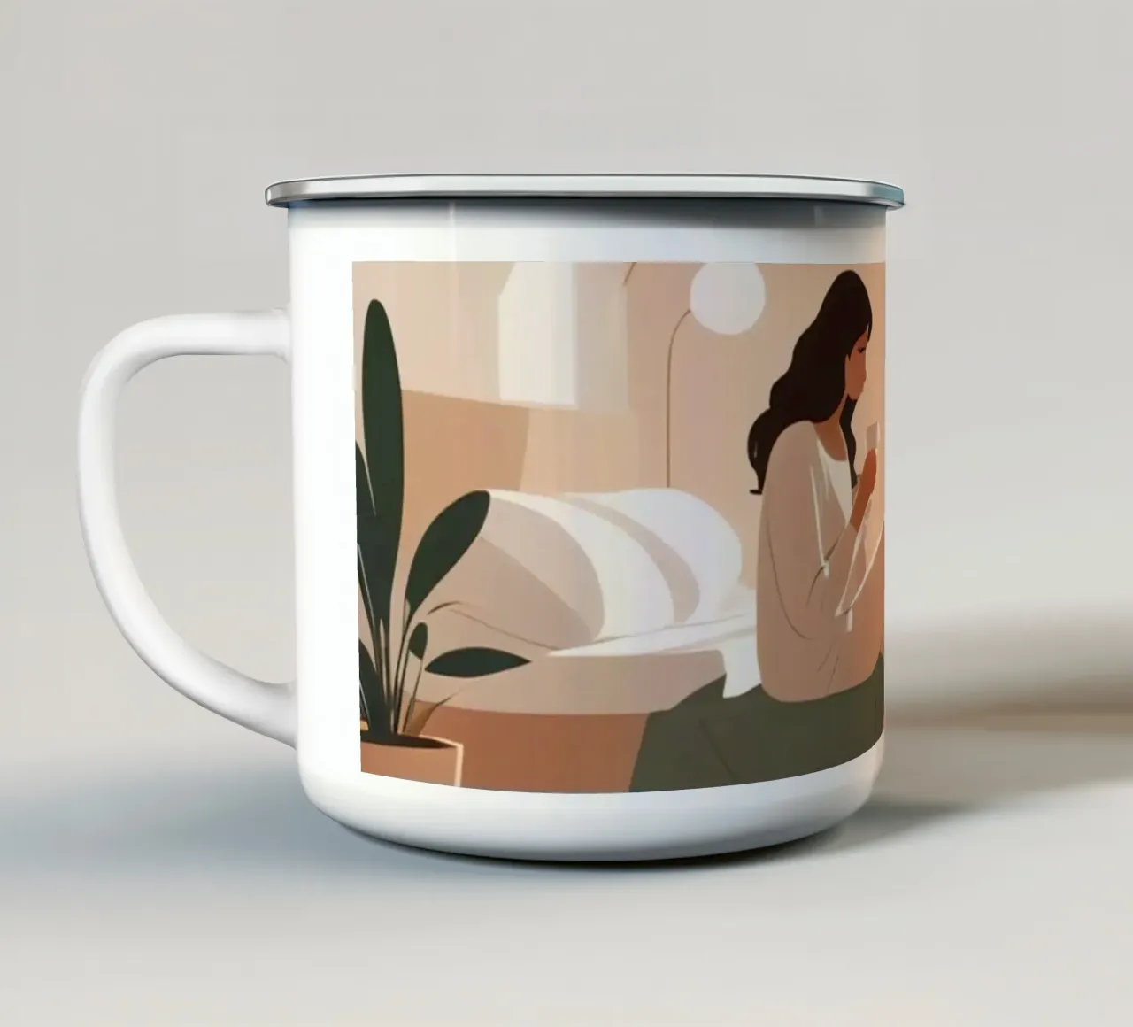 Morbido bagliore mattutino tazza in smalto da Maison Solis