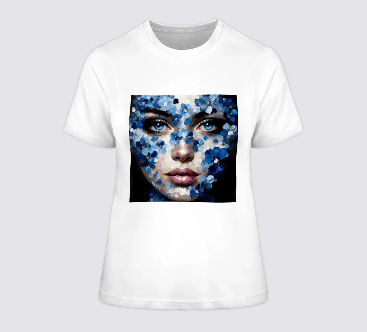 RETRATO DE CHICA DE OJOS AZULES camiseta de mujer de ARTOMATIC