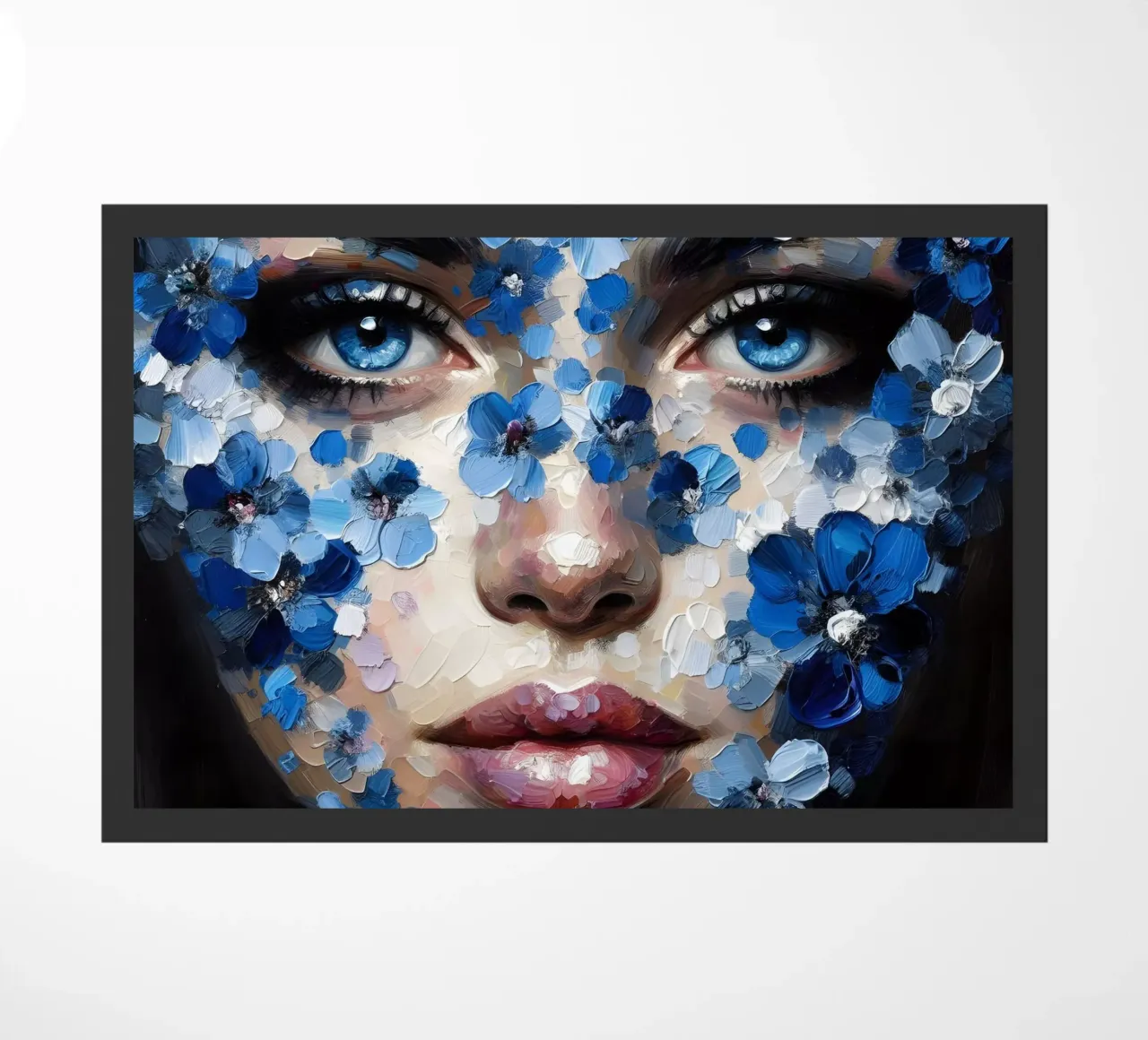 BLUE EYE GIRL PORTRAIT doormat by ARTOMATIC