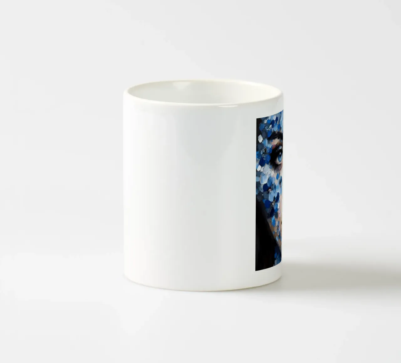 BLUE EYE GIRL PORTRAIT ceramic mug by ARTOMATIC
