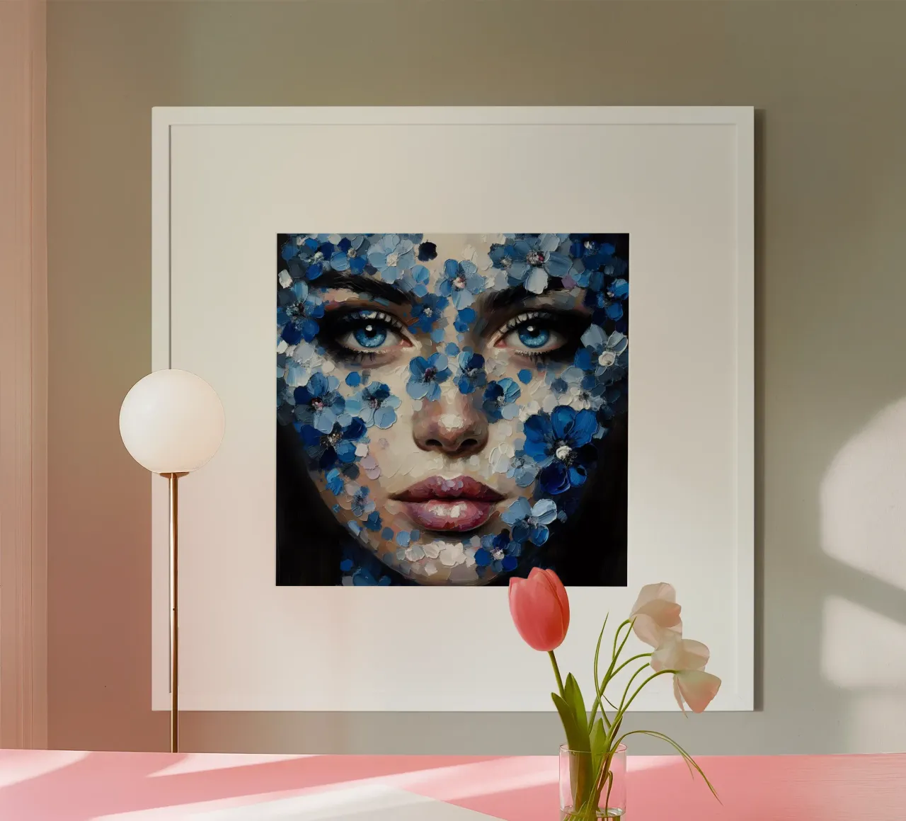 BLAUE AUGEN MÄDCHEN PORTRÄT Poster von ARTOMATIC