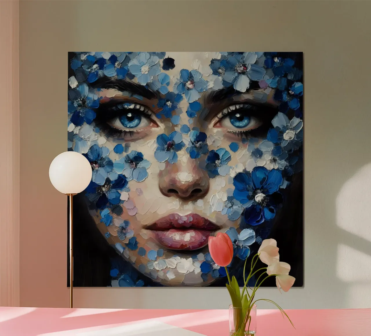 BLAUE AUGEN MÄDCHEN PORTRÄT Poster von ARTOMATIC
