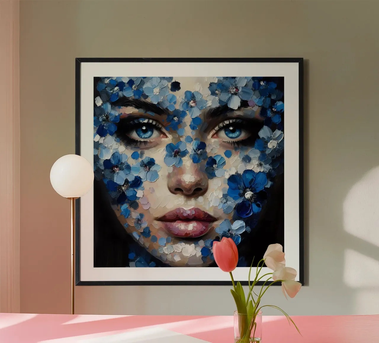 BLAUE AUGEN MÄDCHEN PORTRÄT Poster von ARTOMATIC