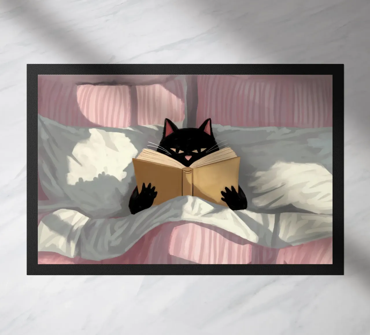 Chat noir lecteur - Atmosfera accogliente, cocooning zerbino da Plain Thoughts