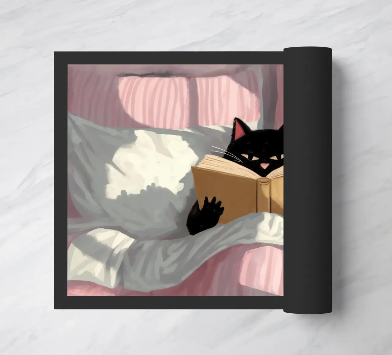 Chat noir lecteur - Atmosfera accogliente, cocooning zerbino da Plain Thoughts