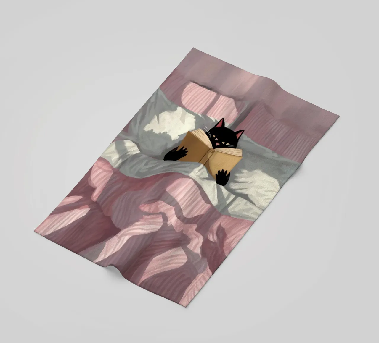 Chat noir lecteur - Atmosfera accogliente, cocooning telo mare da Plain Thoughts