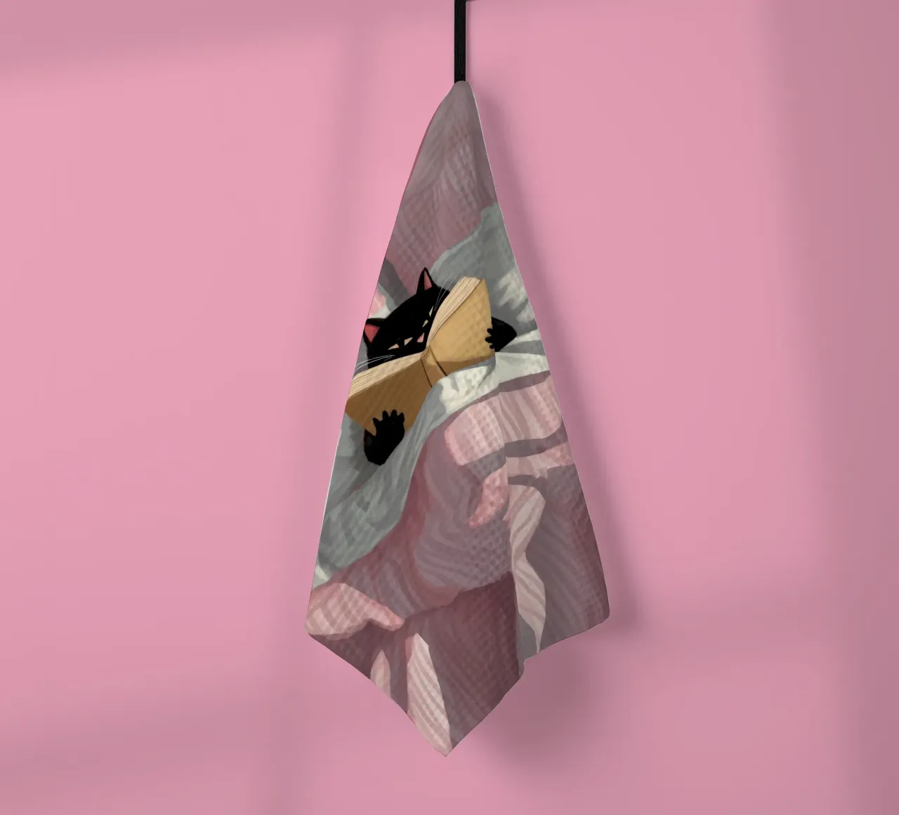 Chat noir lecteur - Atmosfera accogliente, cocooning canovaccio da cucina da Plain Thoughts