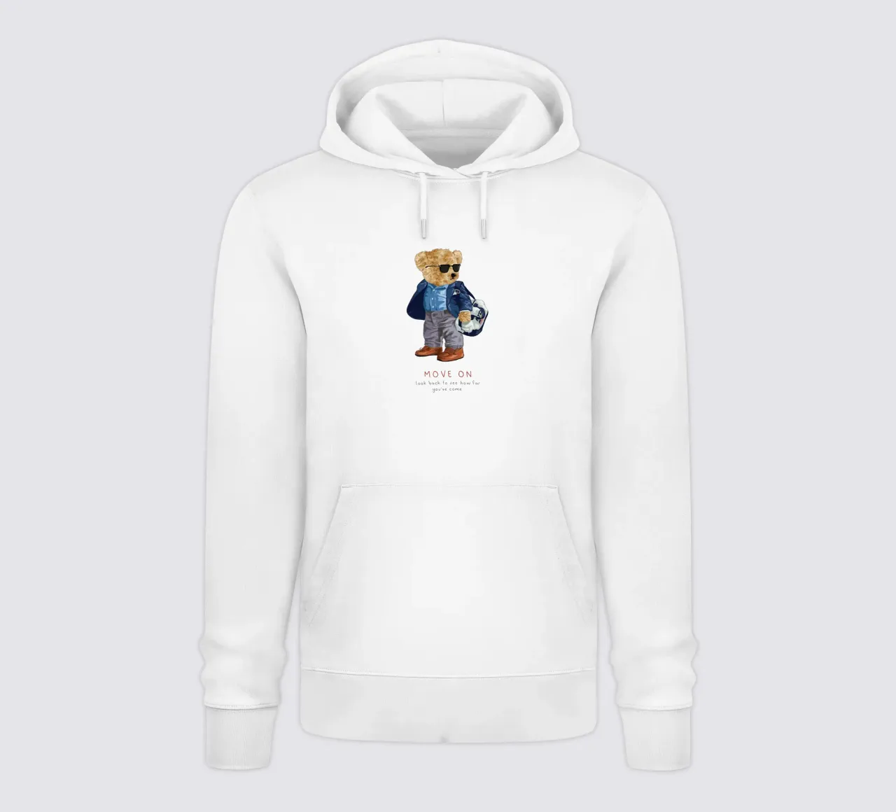 Move On Bär - guardare indietro per vedere quanta strada è stata fatta felpa con cappuccio da Bear Tees