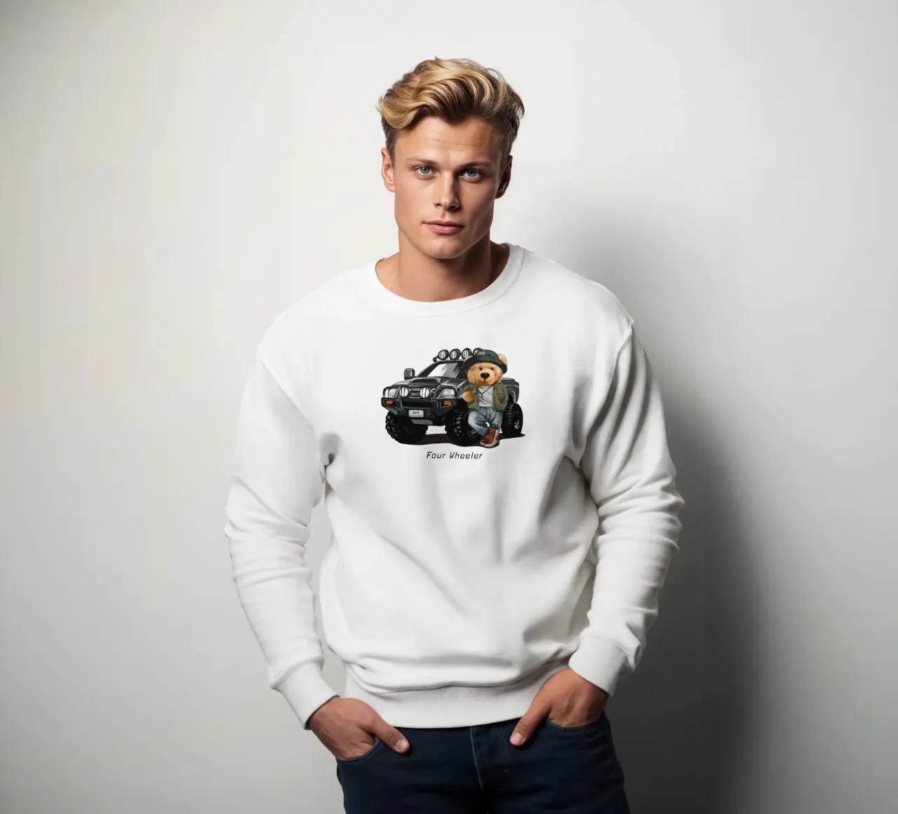 Orso Wheeler felpa da Bear Tees