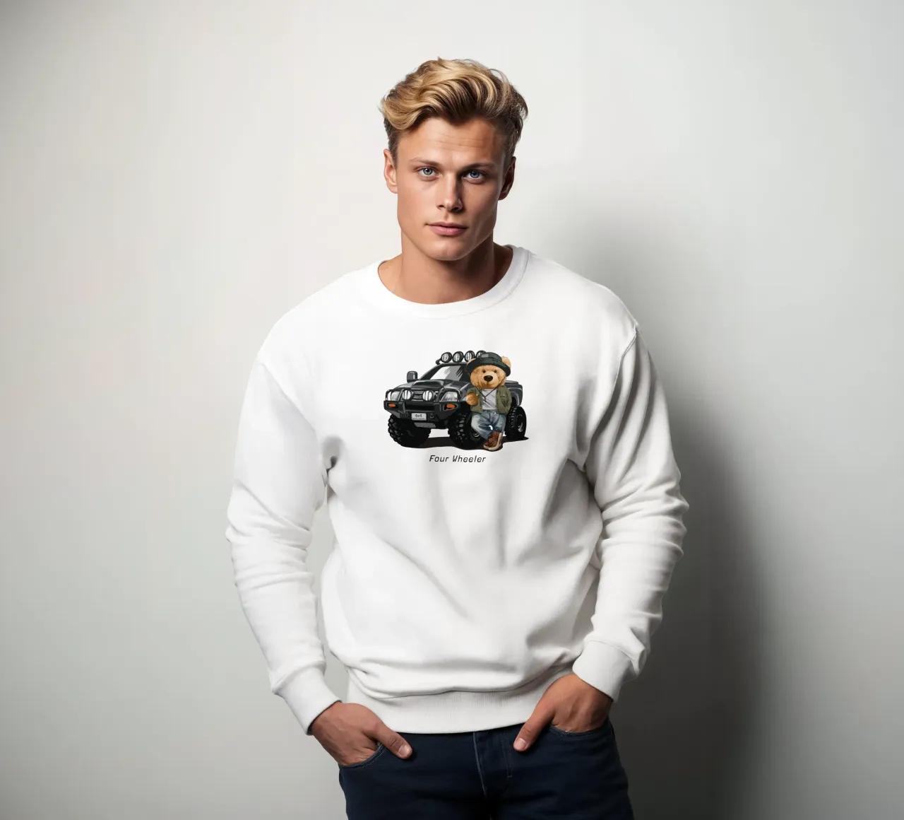 Orso Wheeler felpa da Bear Tees