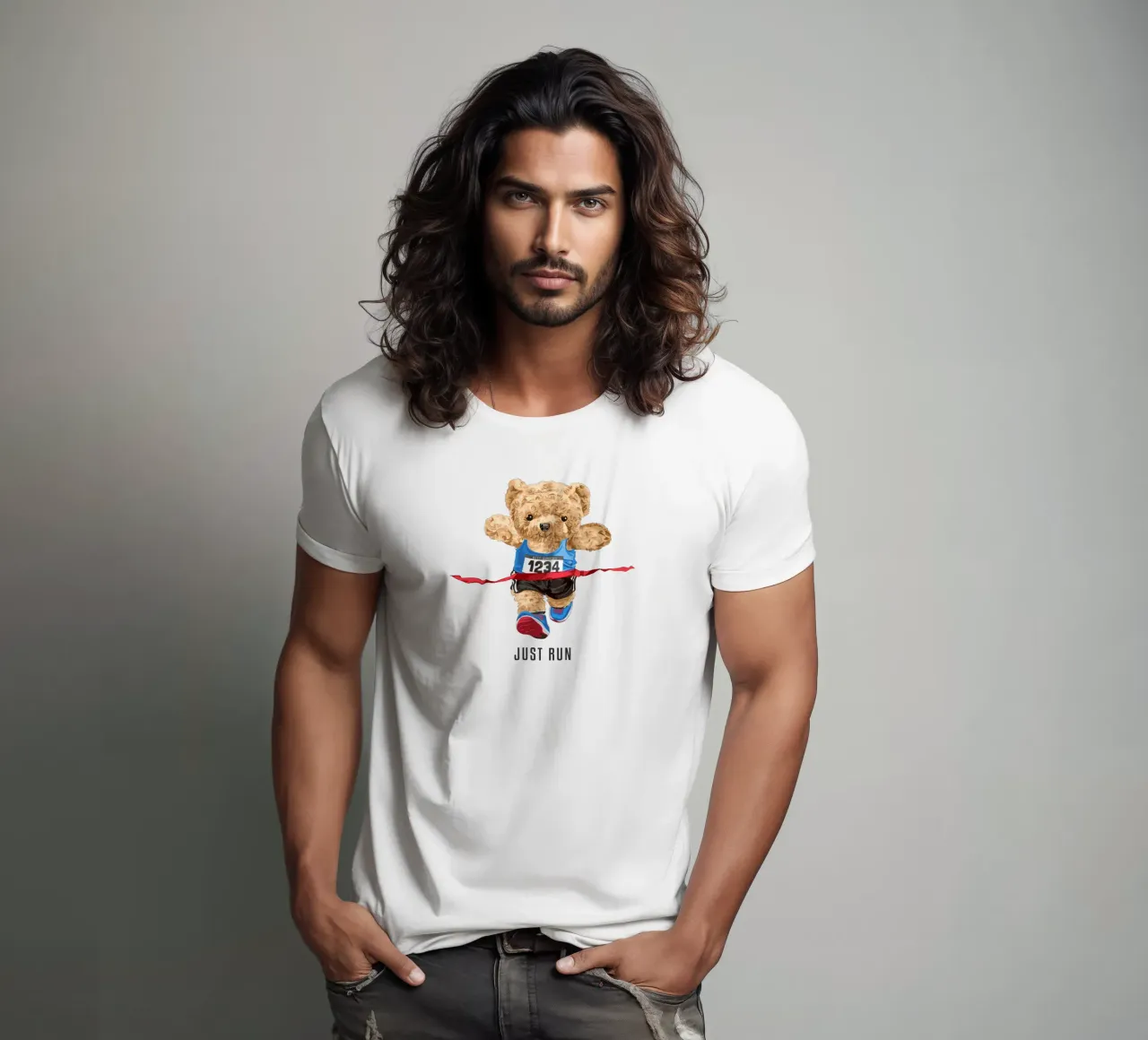 Orso da corsa Just Run t-shirt da Bear Tees