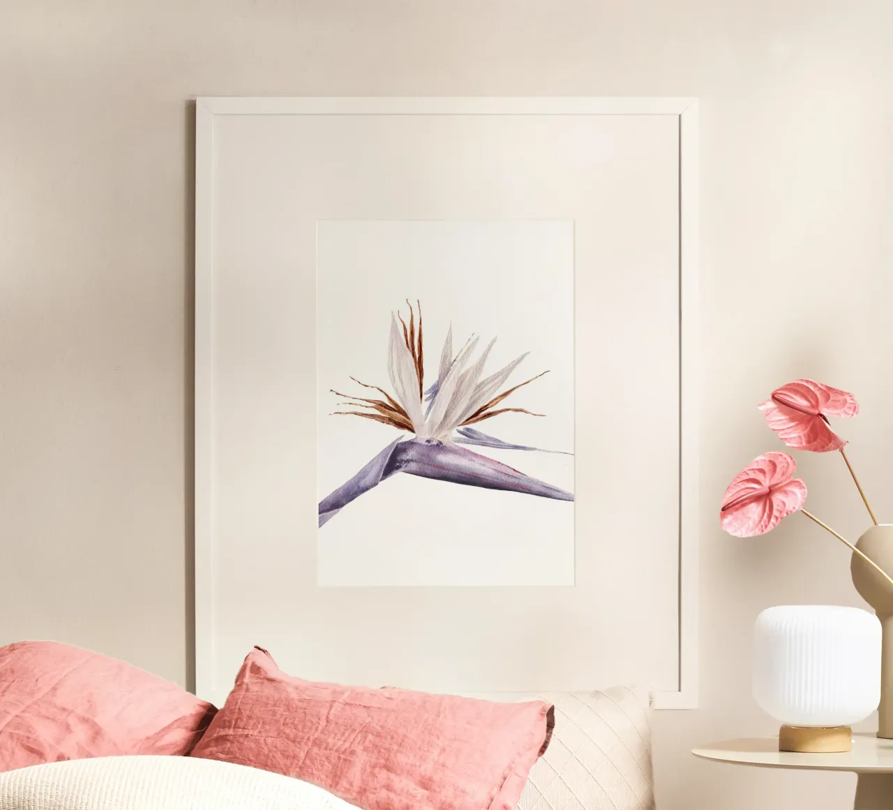 Strelitzia Alba - weiße Strelitzie Hahnemühle von youdesignme