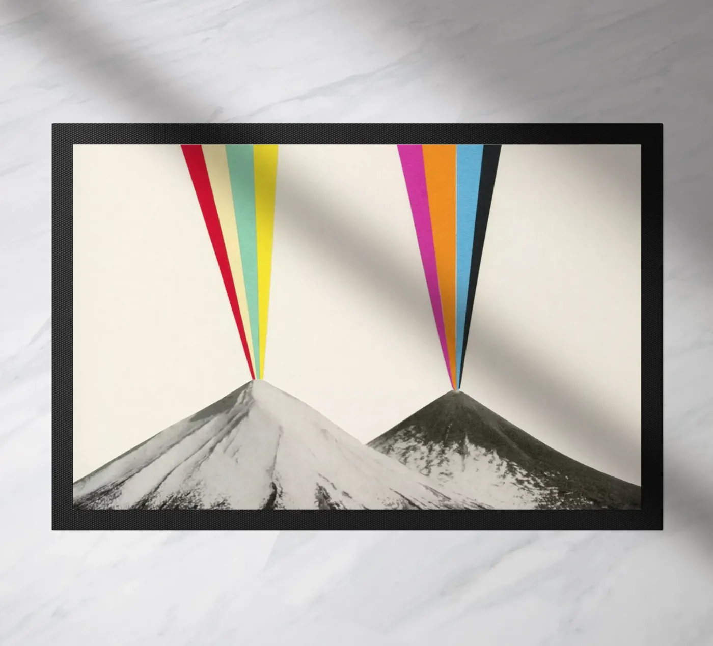 Volcanoes Fußmatte von Cassia Beck Collage