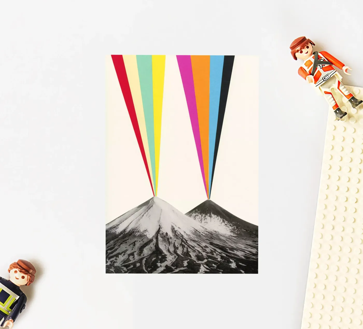 Volcanoes sticker van Cassia Beck Collage