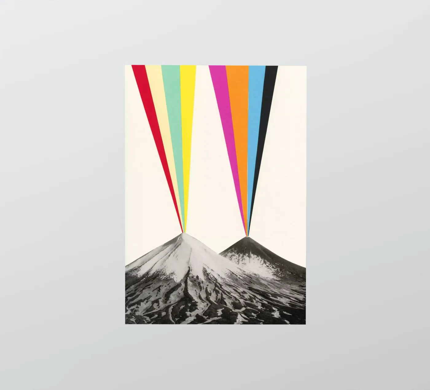 Volcanoes sticker van Cassia Beck Collage