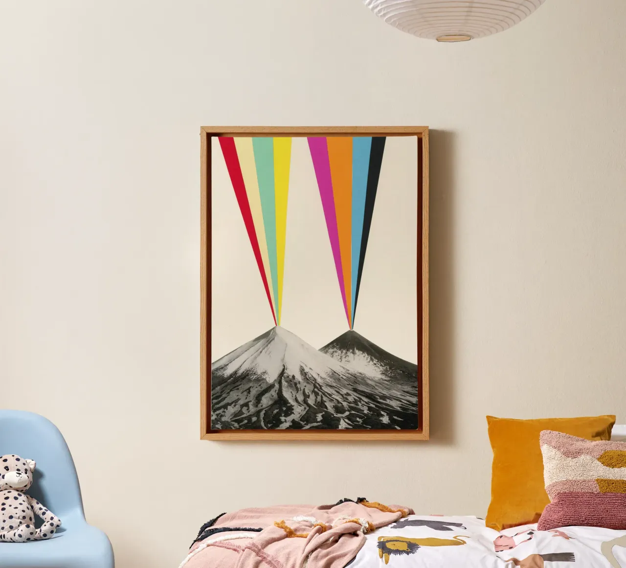 Vulkanen canvas met Baklijst van Cassia Beck Collage