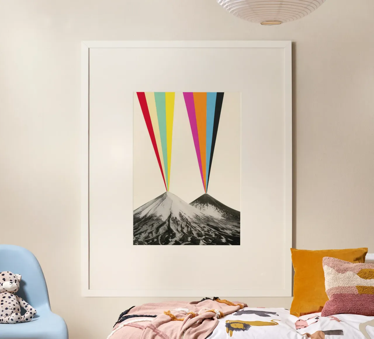 Vulcani poster con telaio in legno da Cassia Beck Collage