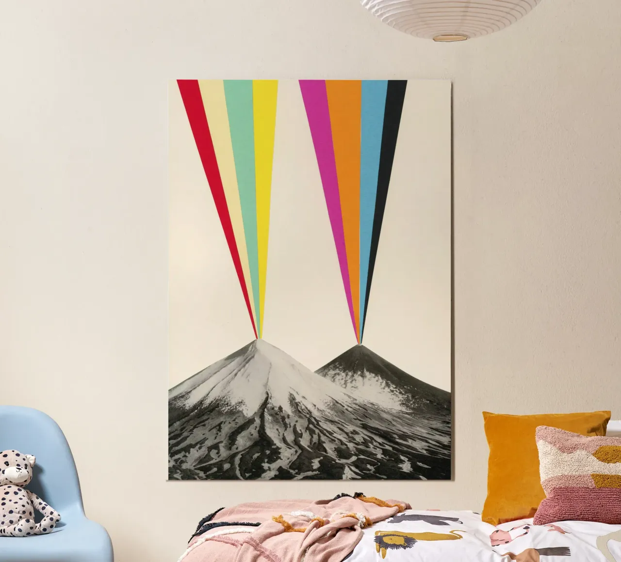 Vulcani poster con telaio in legno da Cassia Beck Collage