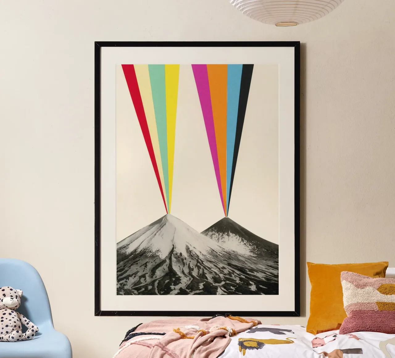 Vulcani poster con telaio in legno da Cassia Beck Collage