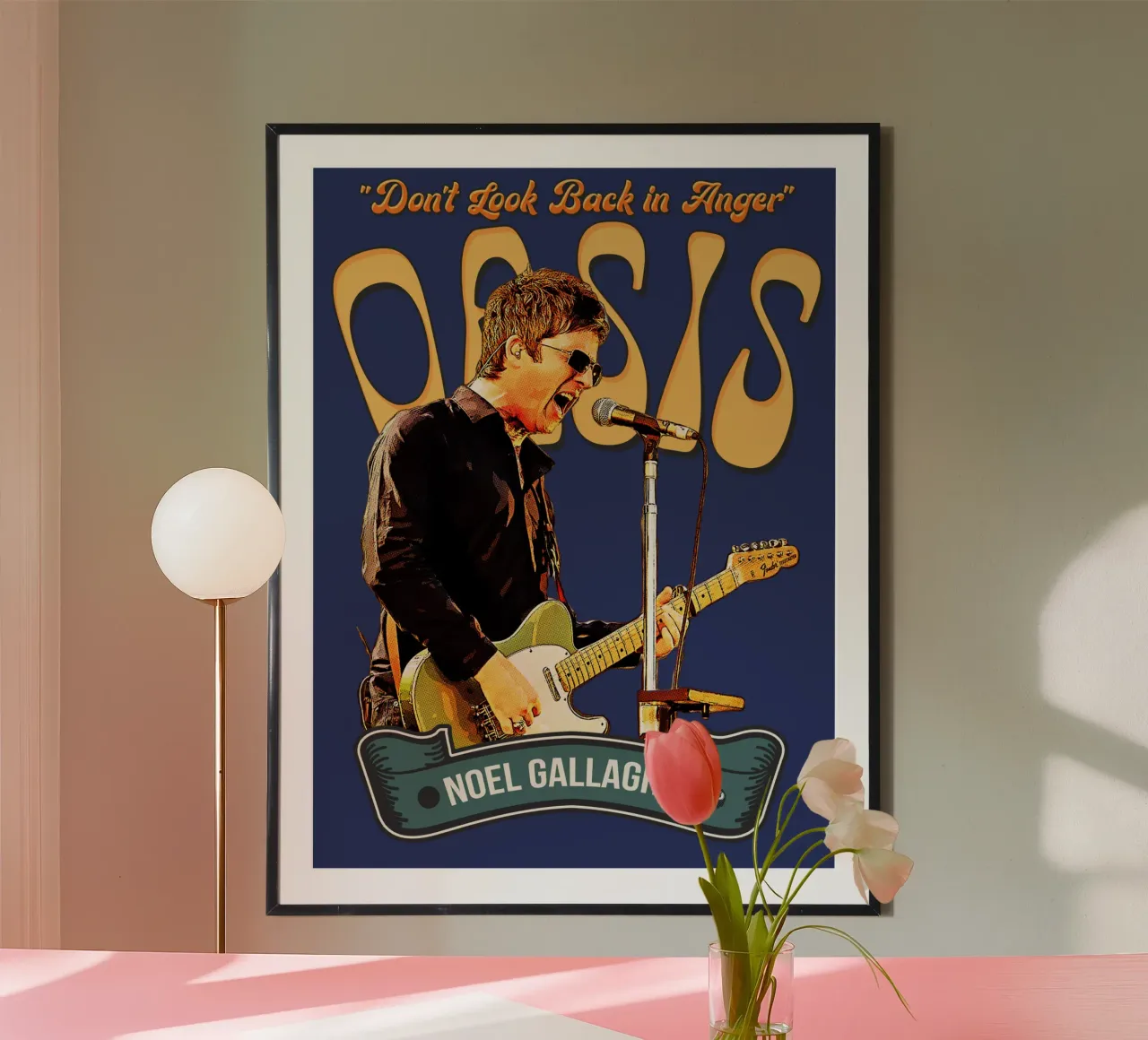 Non guardate indietro con rabbia poster con telaio in alluminio da Gunawan Rb
