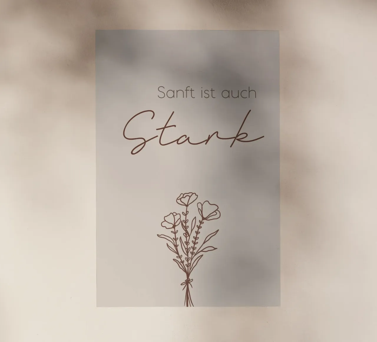 Minimal Boho Line Art - Sanft ist auch stark pellicola backlit da Spruch drauf!