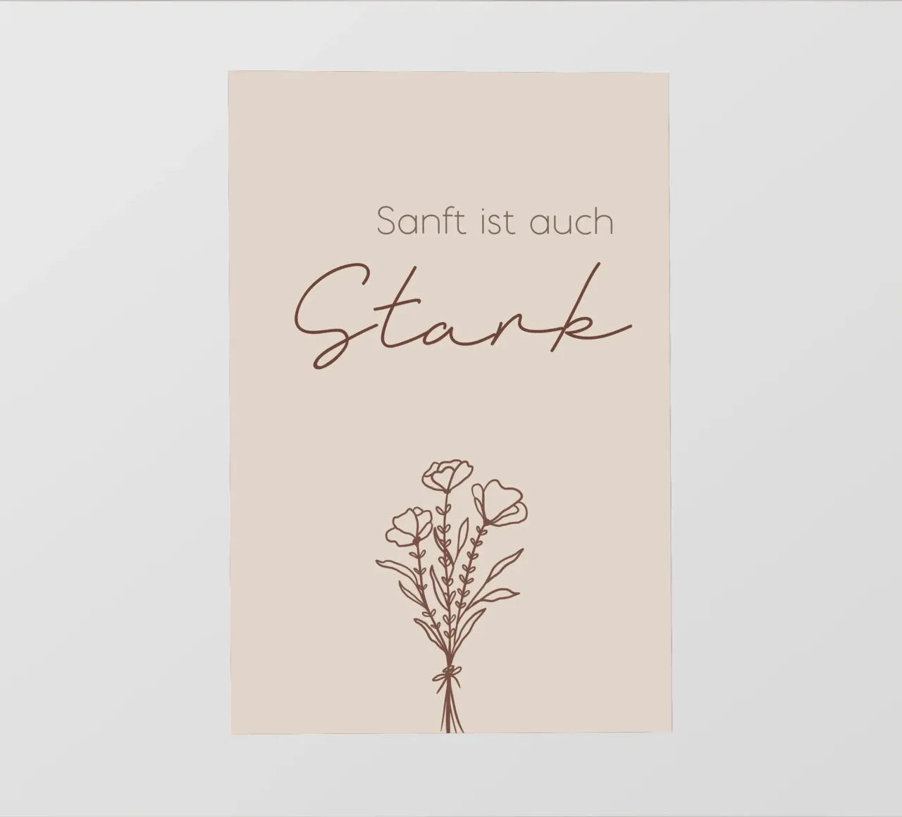 Minimal Boho Line Art - Sanft ist auch stark pellicola backlit da Spruch drauf!