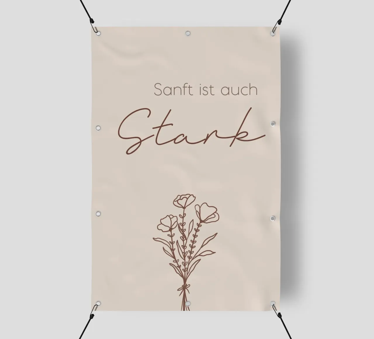 Minimal Boho Line Art - Sanft ist auch stark telo in pvc da Spruch drauf!