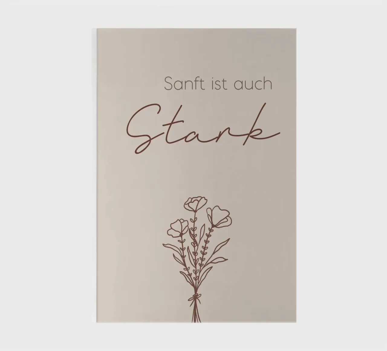 Minimal Boho Line Art - Sanft ist auch stark notebook by Spruch drauf!