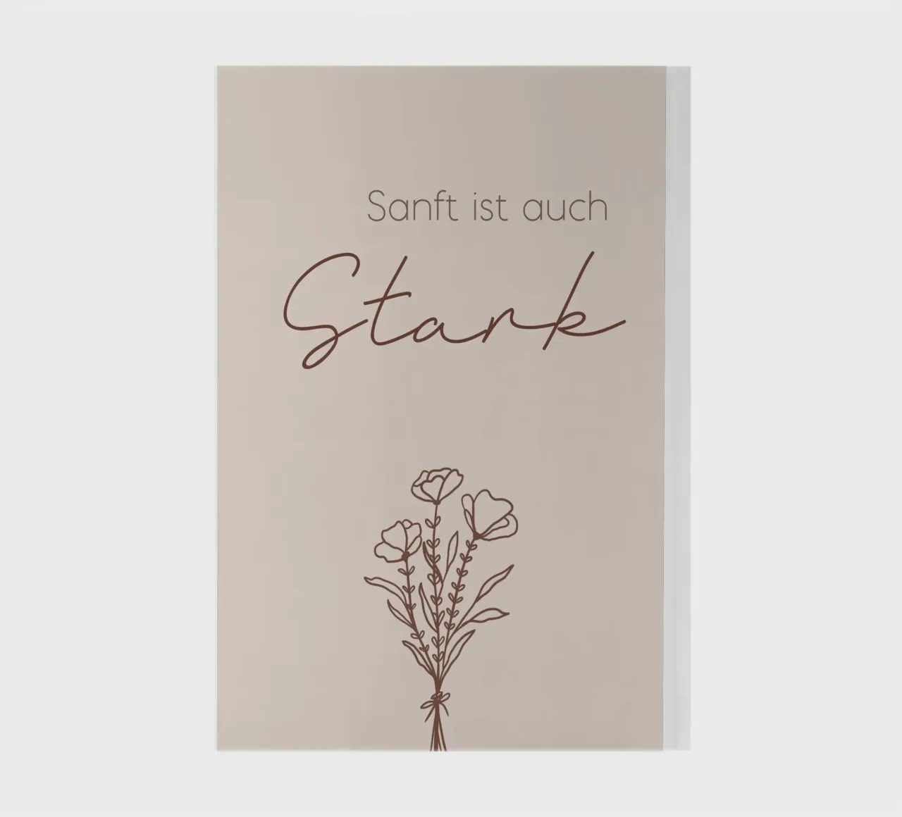 Minimal Boho Line Art - Sanft ist auch stark notebook by Spruch drauf!