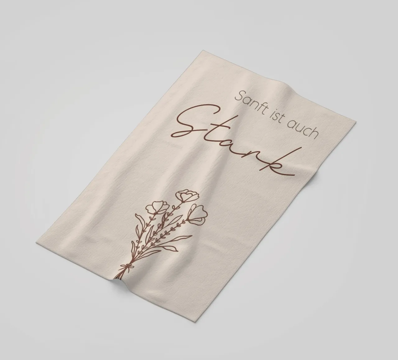 Minimal Boho Line Art - Sanft ist auch stark telo mare da Spruch drauf!