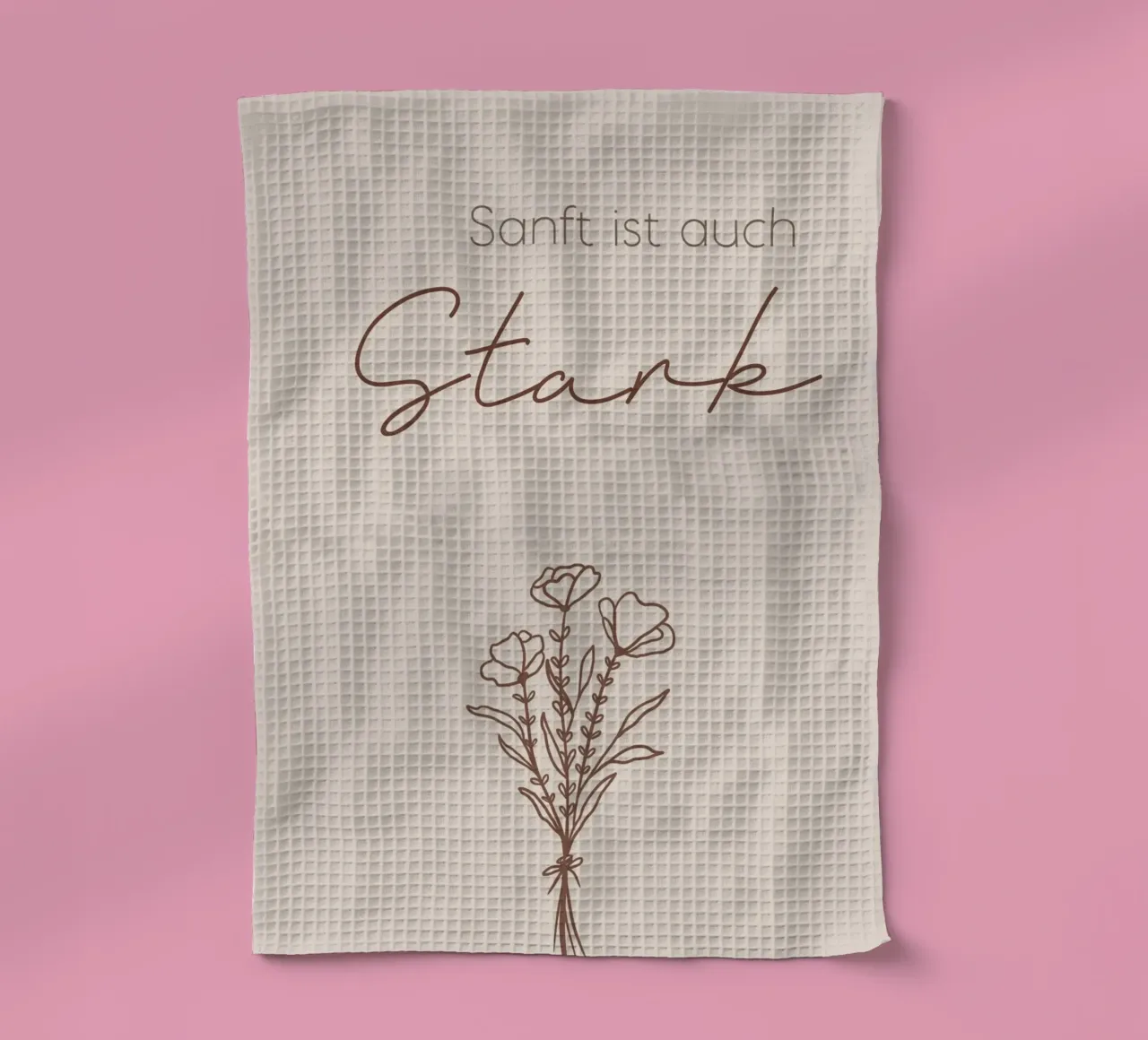 Minimal Boho Line Art - Sanft ist auch stark canovaccio da cucina da Spruch drauf!