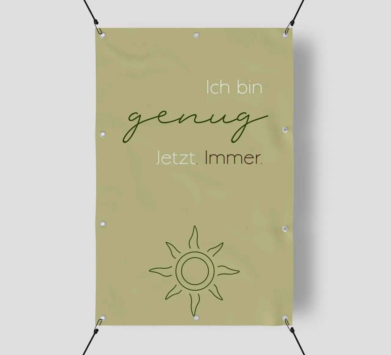 Ich bin genug - Minimal Boho Line Art telo in pvc da Spruch drauf!