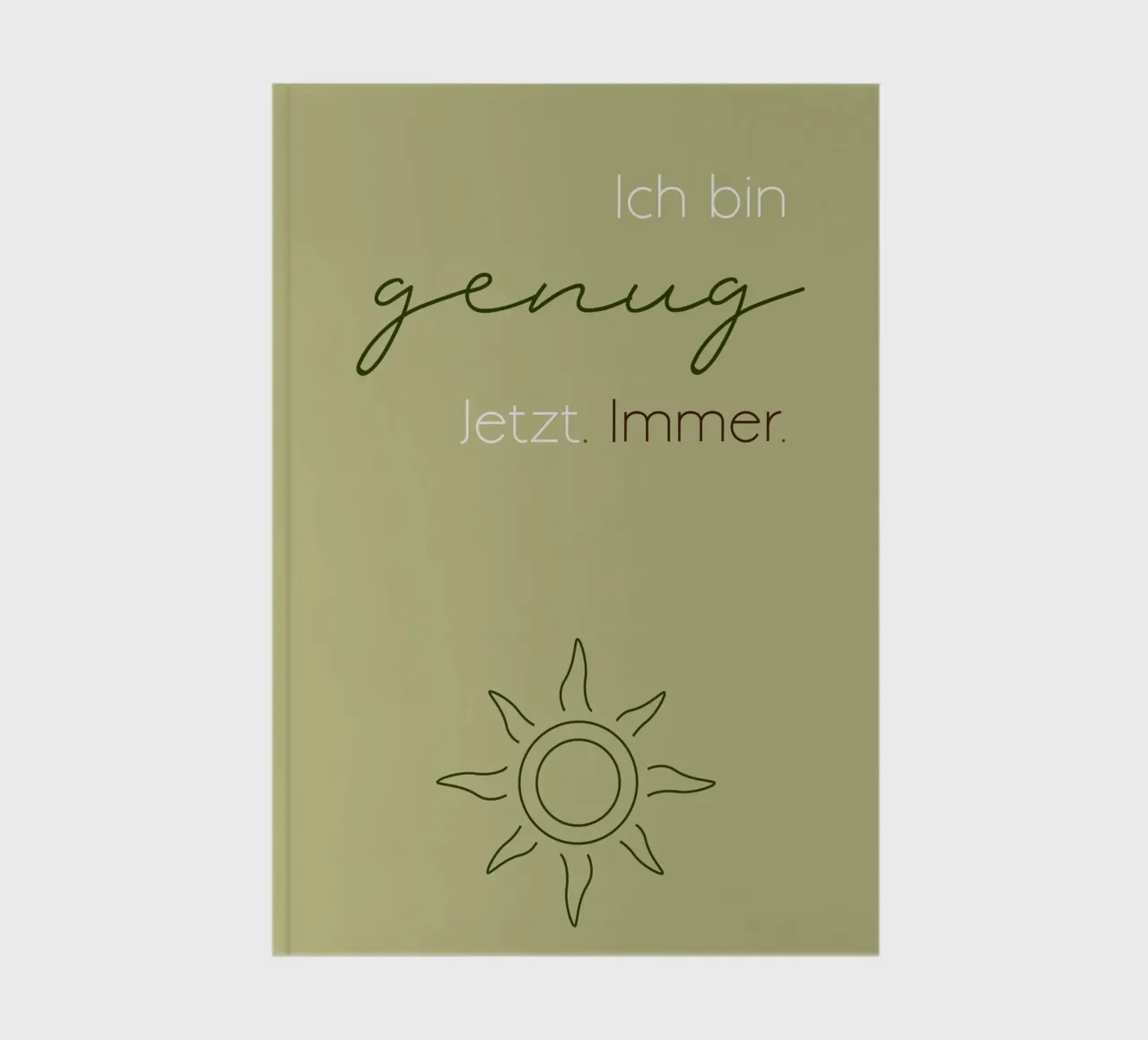 Ich bin genug - Minimal Boho Line Art notebook by Spruch drauf!