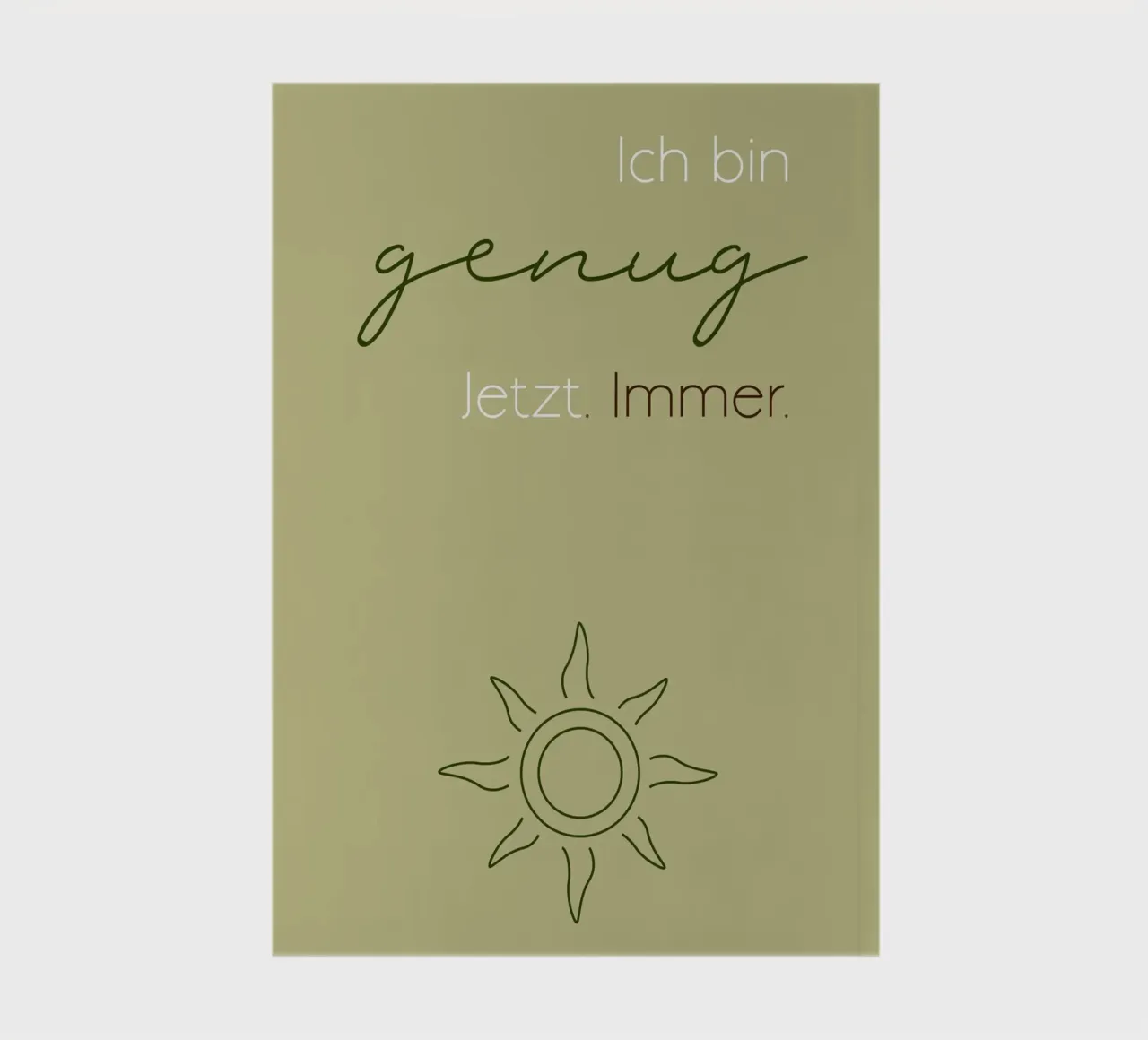 Ich bin genug - Minimal Boho Line Art notebook by Spruch drauf!