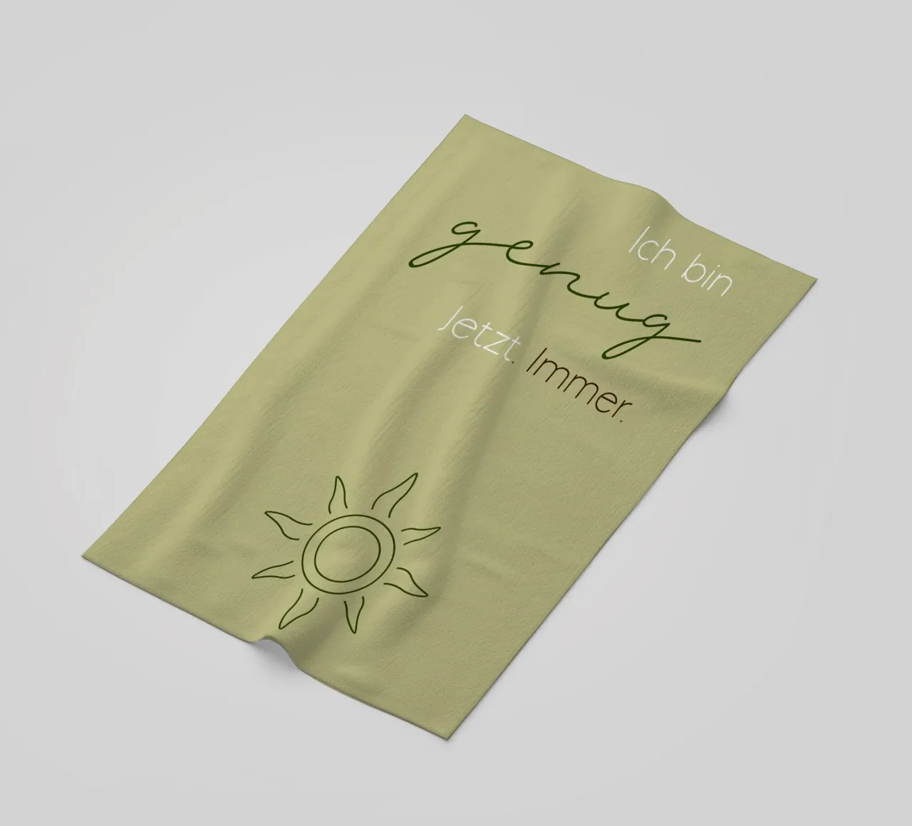 Ich bin genug - Minimal Boho Line Art telo mare da Spruch drauf!