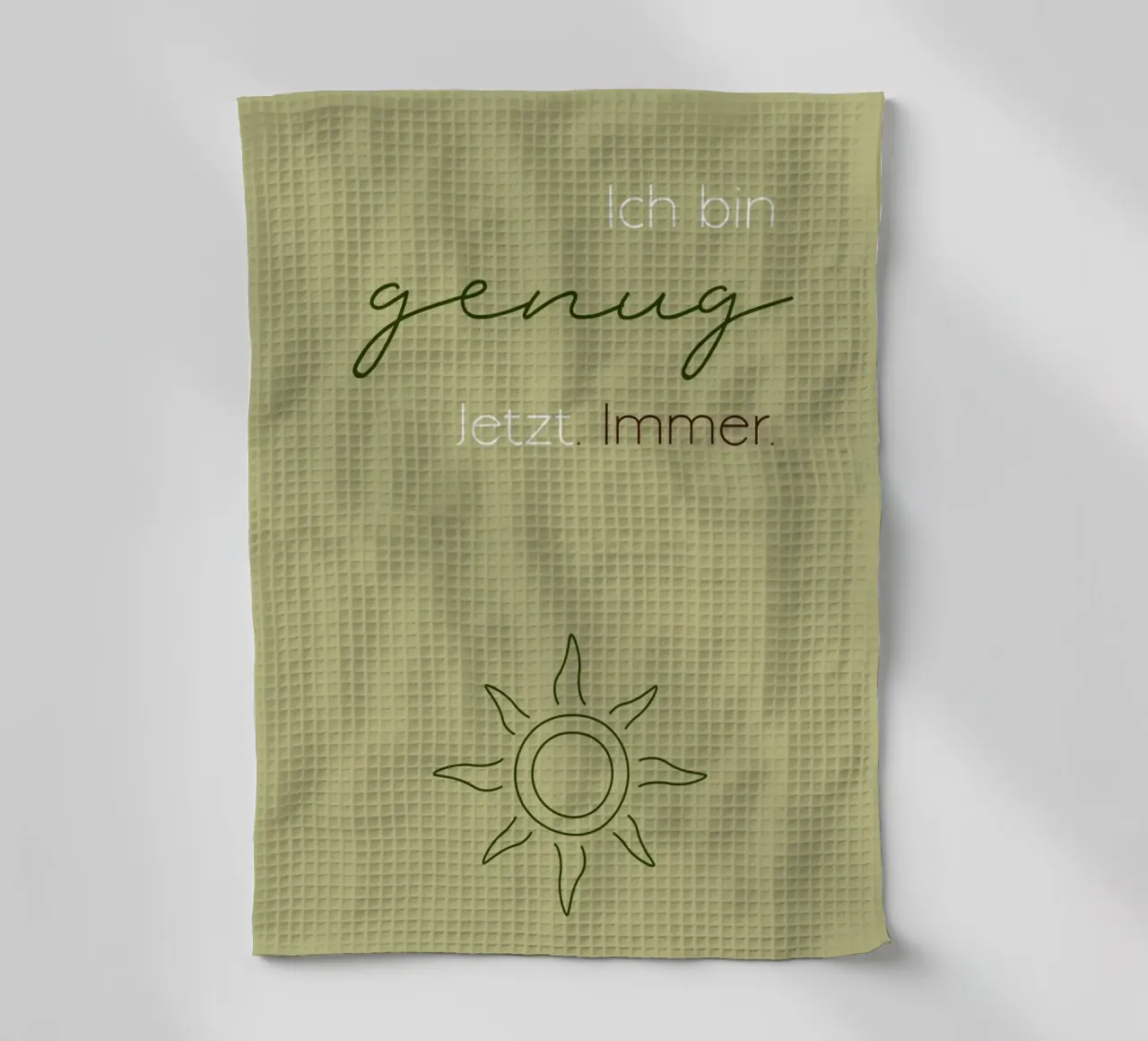 Ich bin genug - Minimal Boho Line Art canovaccio da cucina da Spruch drauf!