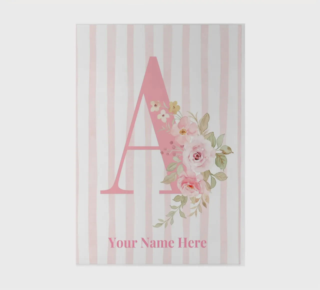 Letter A, Personalized Name Print, Personalized initial notebook by The Custom Letter