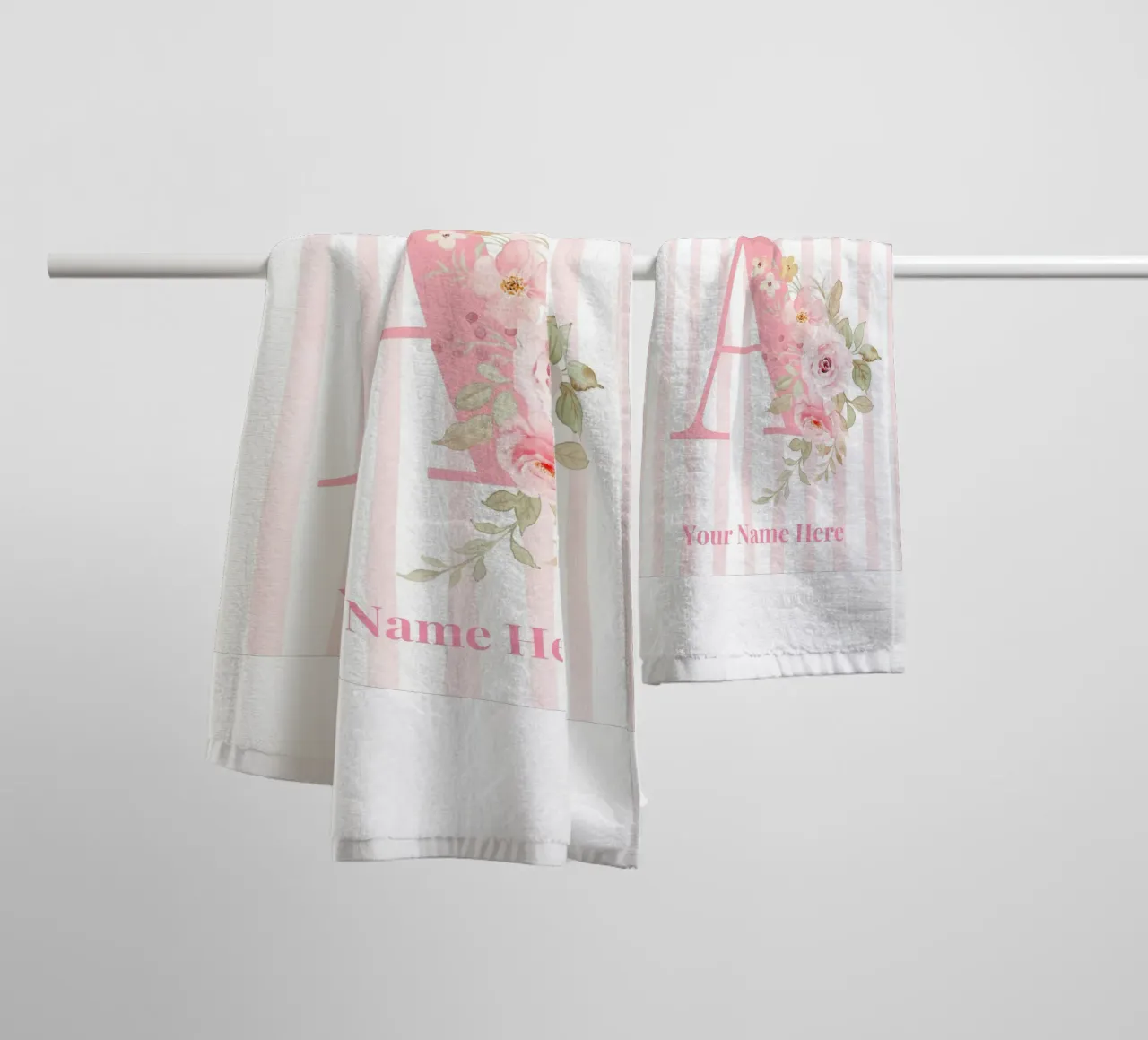 Letter A, Personalized Name Print, Personalized initial towel by The Custom Letter